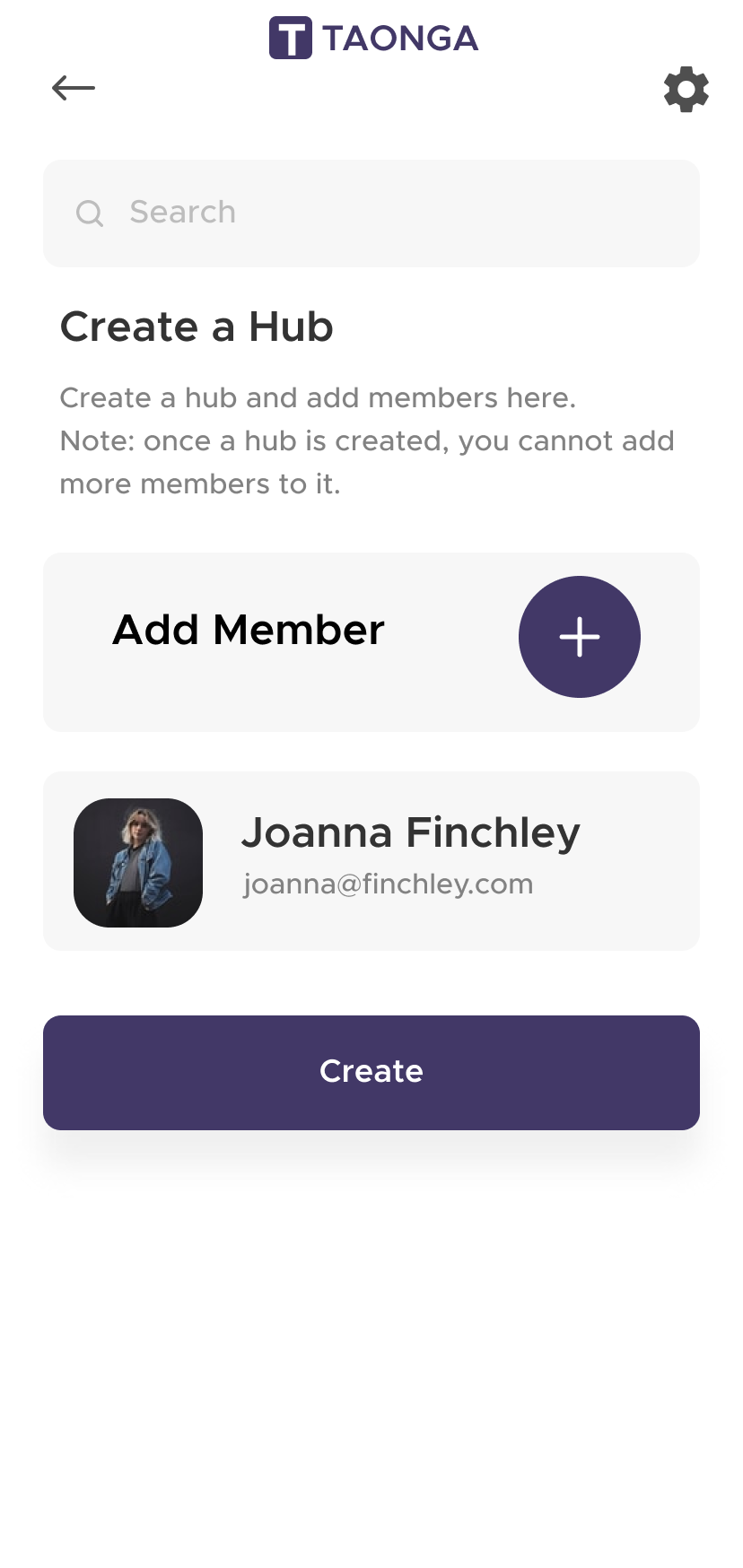 Screenshot of creating your hub page