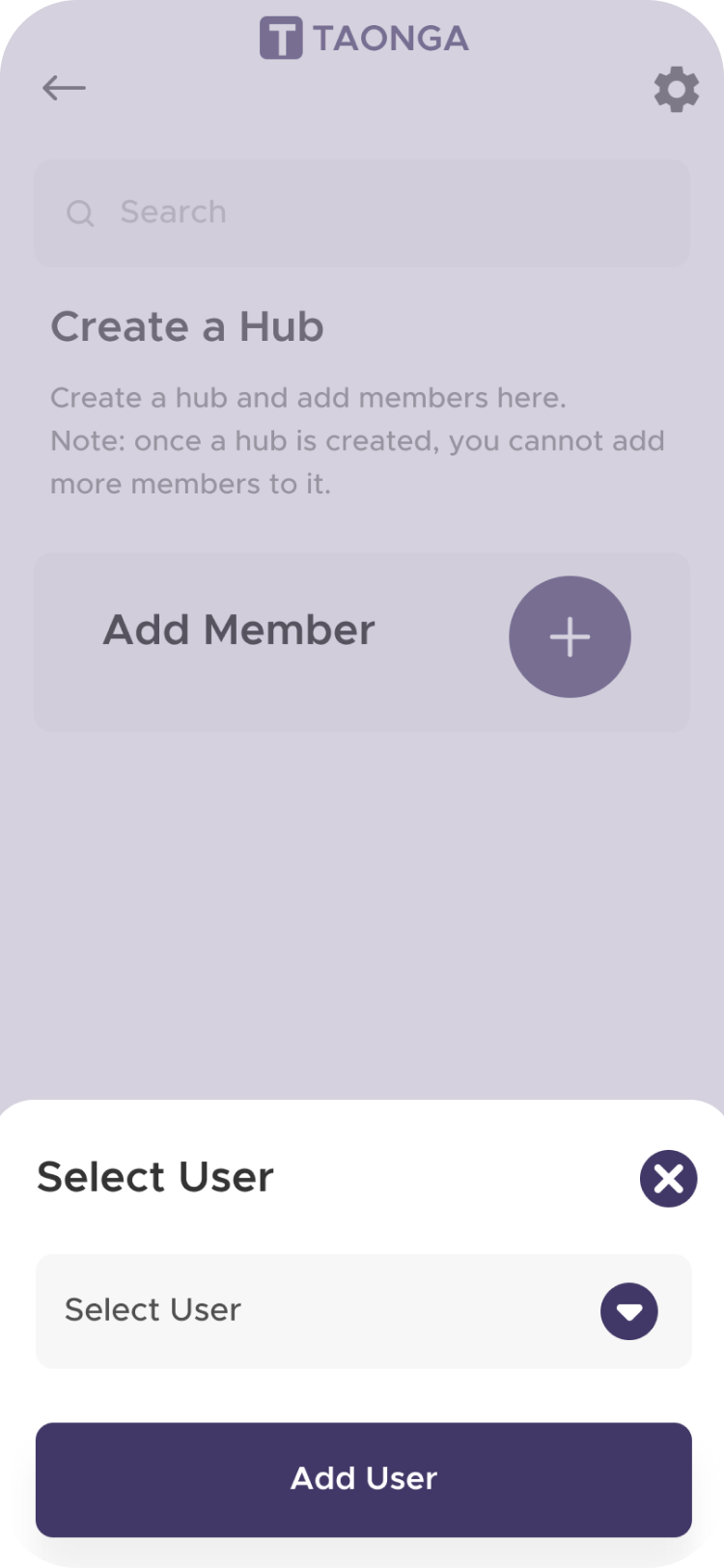 Screenshot of selecting a user page